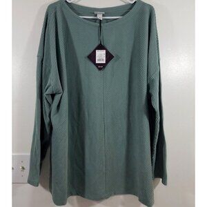 Ava & Viv Top Plus Size 2X Ribbed Stretch Crew Neck Long Sleeve Pullover